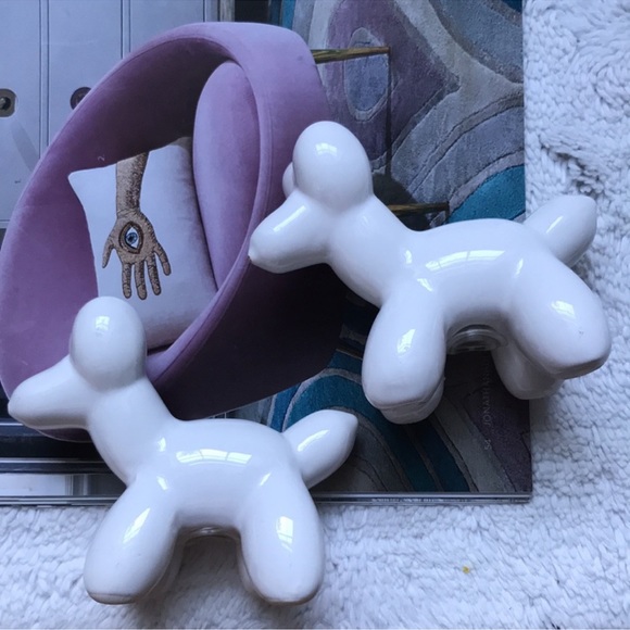 Little white Balloon Dog Salt + Pepper Shakers EUC whimsical - Picture 7 of 16